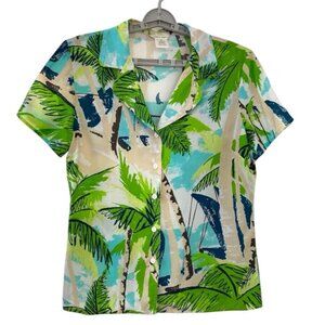 Vintage Hawaiian Tropical Weekend Traffic Shirt Button Up Women 1990’s  Medium